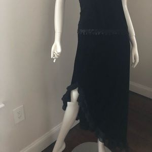 Woman’s black velvet skirt and top. Size 6.